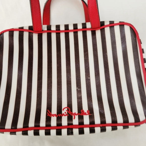 Henri Bendel Iconic Red Brown Runway Model Travel Weekender Hanging Bag w/Hook! - Picture 14 of 14